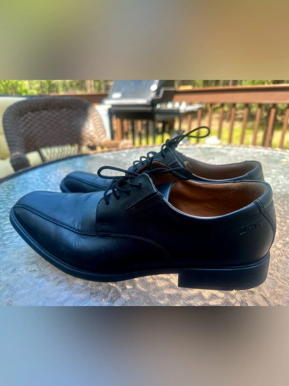 Clark’s Classic Black Leather Men’s Lace-Up Dress Shoes 10.5